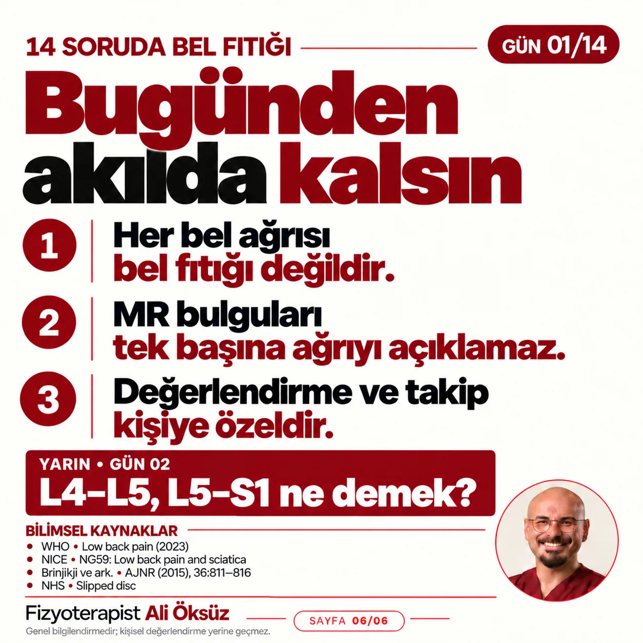 Das Wichtigste von heute: Rückenschmerz, MRT-Befunde und individuelle Untersuchung - Tag 2 L4-L5, L5-S1