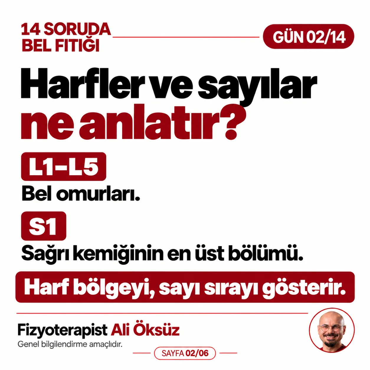 MR raporunda harfler ve sayılar ne anlatır? L1-L5 bel omurları, S1 sağrı kemiğinin en üst bölümü